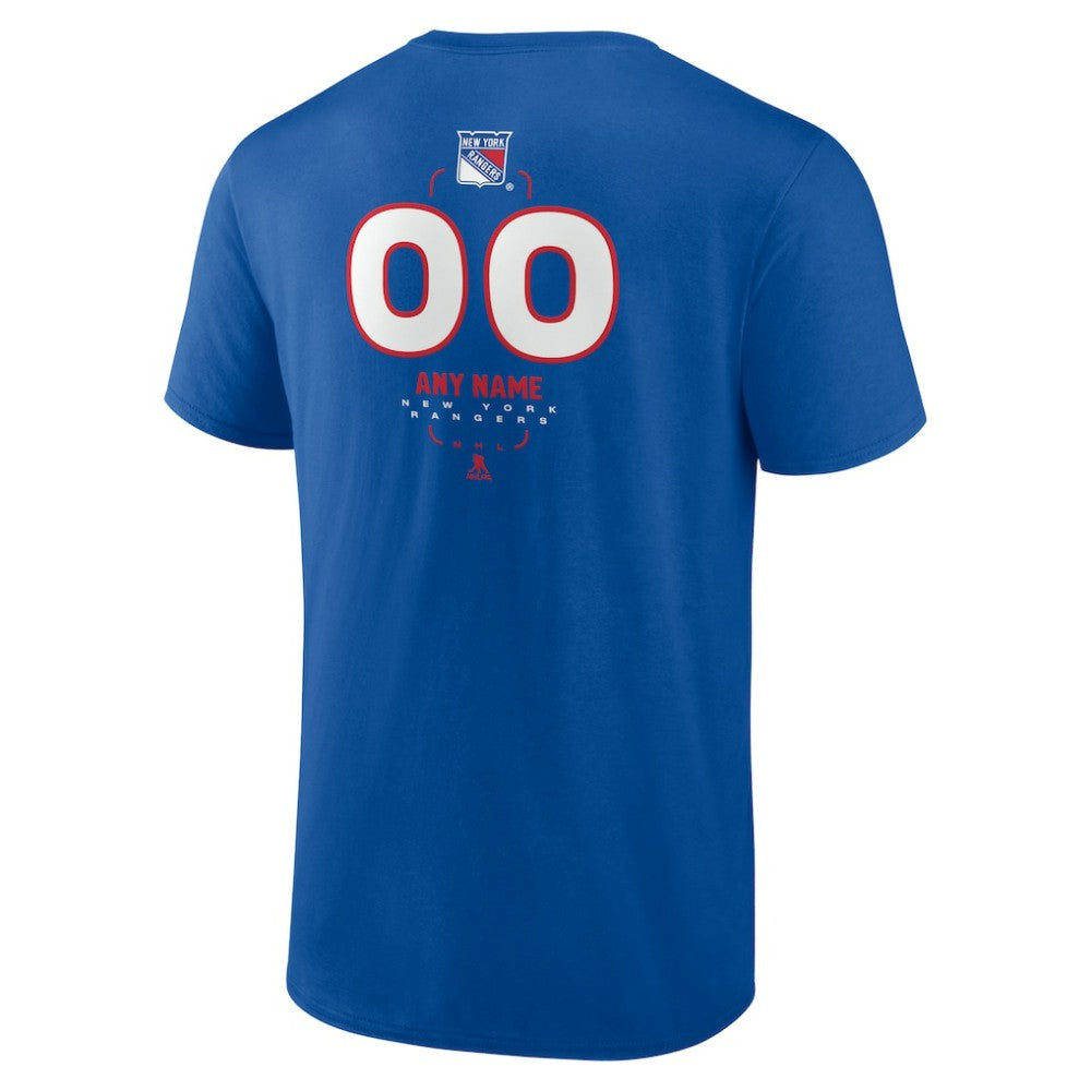 New York Rangers Personalized Name & Number Midfielder T-Shirt Blue