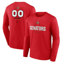 Ottawa Senators - Personalized Name & Number Midfielder Long Sleeve T-Shirt Red