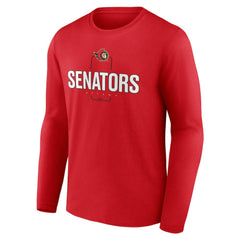 Ottawa Senators - Personalized Name & Number Midfielder Long Sleeve T-Shirt Red