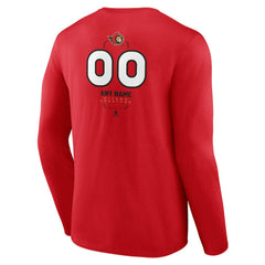 Ottawa Senators - Personalized Name & Number Midfielder Long Sleeve T-Shirt Red
