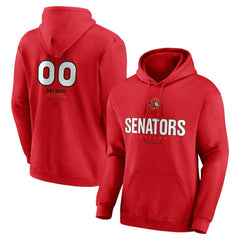 Ottawa Senators - Personalized Name & Number Midfielder Pullover Hoodie Red