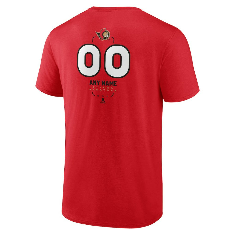 Ottawa Senators - Personalized Name & Number Midfielder T-Shirt Red