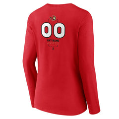 Ottawa Senators - Women's Personalized Name & Number Midfielder Long Sleeve V-Neck T-Shirt Red