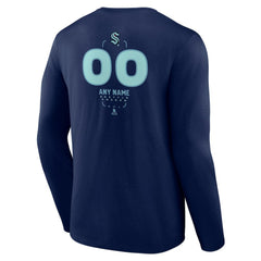 Seattle Kraken Personalized Name & Number Midfielder Long Sleeve T-Shirt Deep Sea Blue