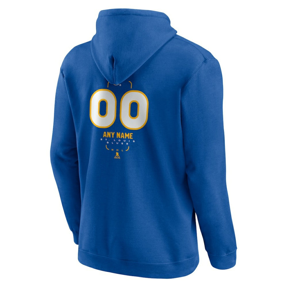 St. Louis Blues - Personalized Name & Number Midfielder Pullover Hoodie Blue