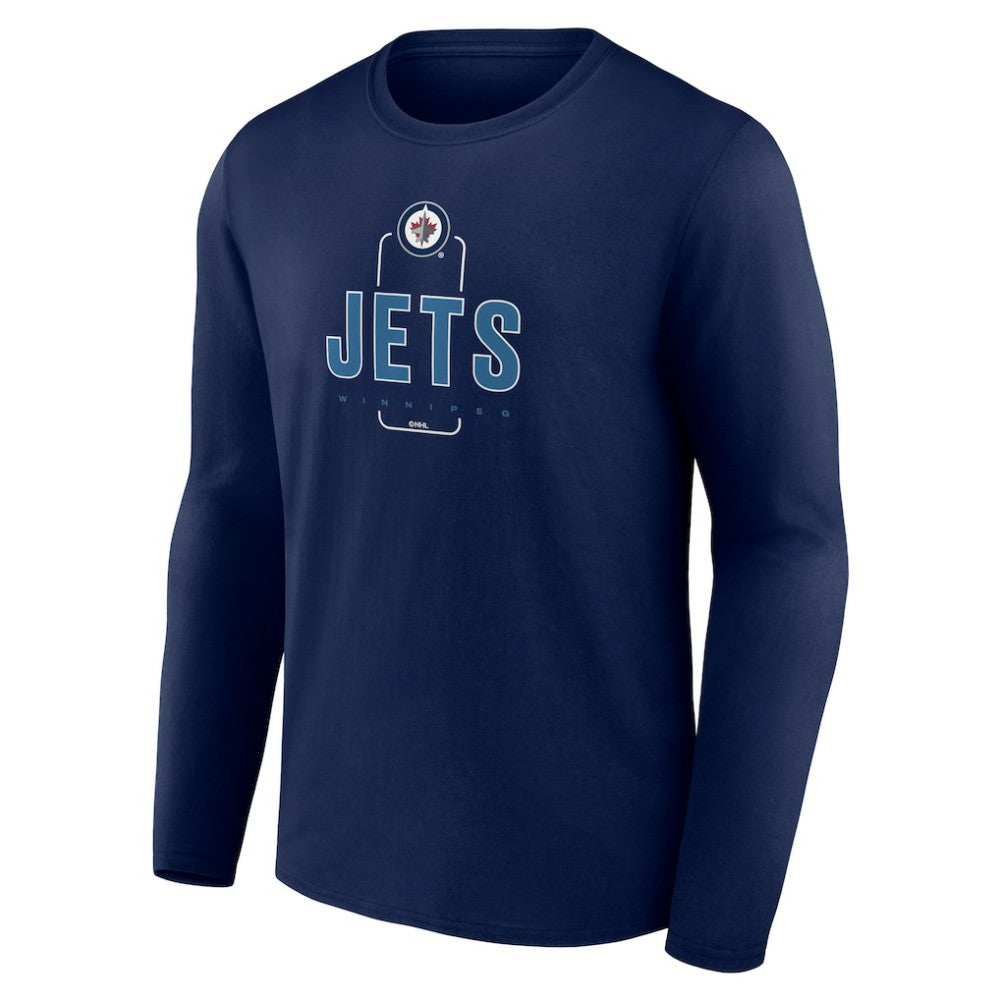 Winnipeg Jets - Personalized Name & Number Midfielder Long Sleeve T-Shirt Navy