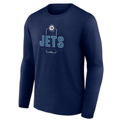 Winnipeg Jets - Personalized Name & Number Midfielder Long Sleeve T-Shirt Navy