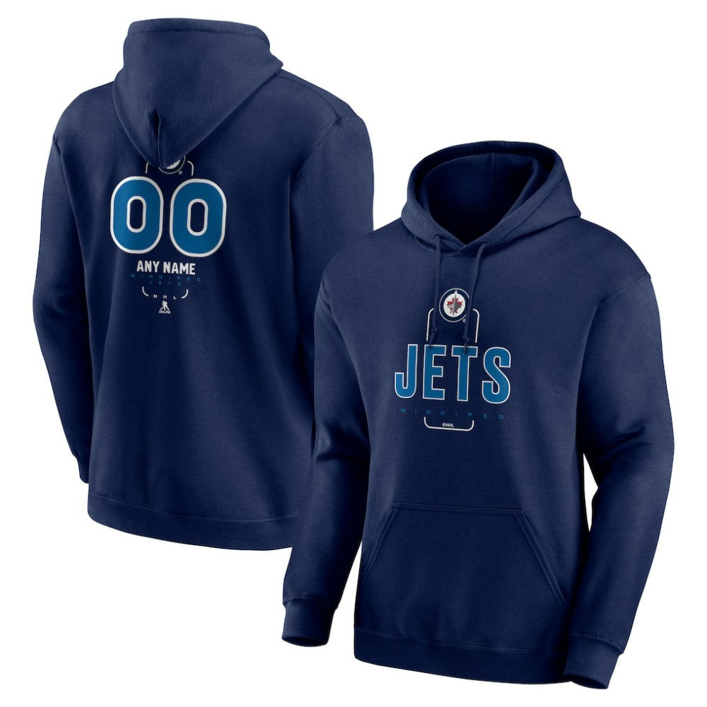 Winnipeg Jets - Personalized Name & Number Midfielder Pullover Hoodie Navy