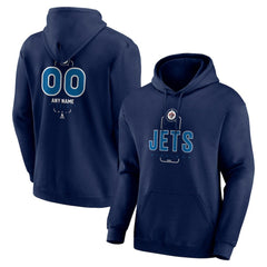 Winnipeg Jets - Personalized Name & Number Midfielder Pullover Hoodie Navy