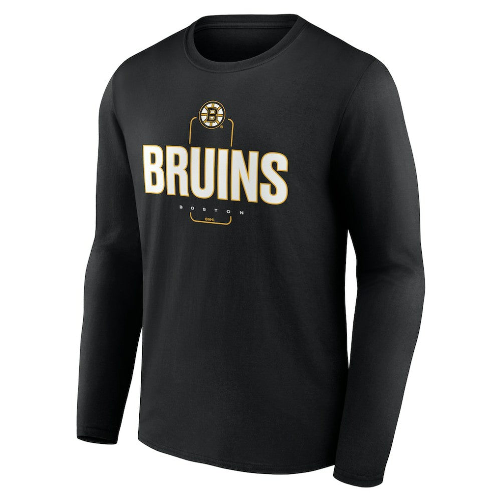 Boston Bruins Personalized Name & Number Midfielder Long Sleeve T-Shirt Black