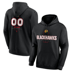 Chicago Blackhawks Personalized Name & Number Midfielder Pullover Hoodie Black