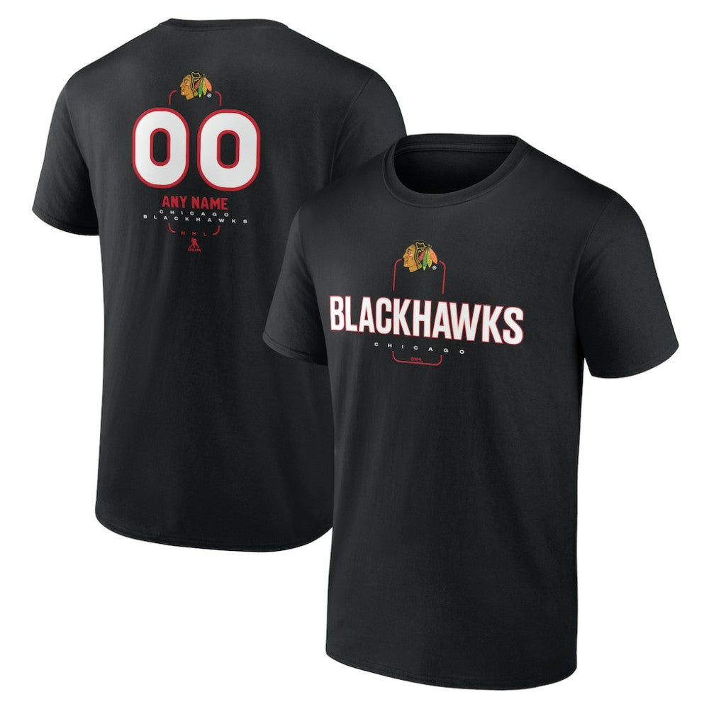 Chicago Blackhawks Personalized Name & Number Midfielder T-Shirt Black