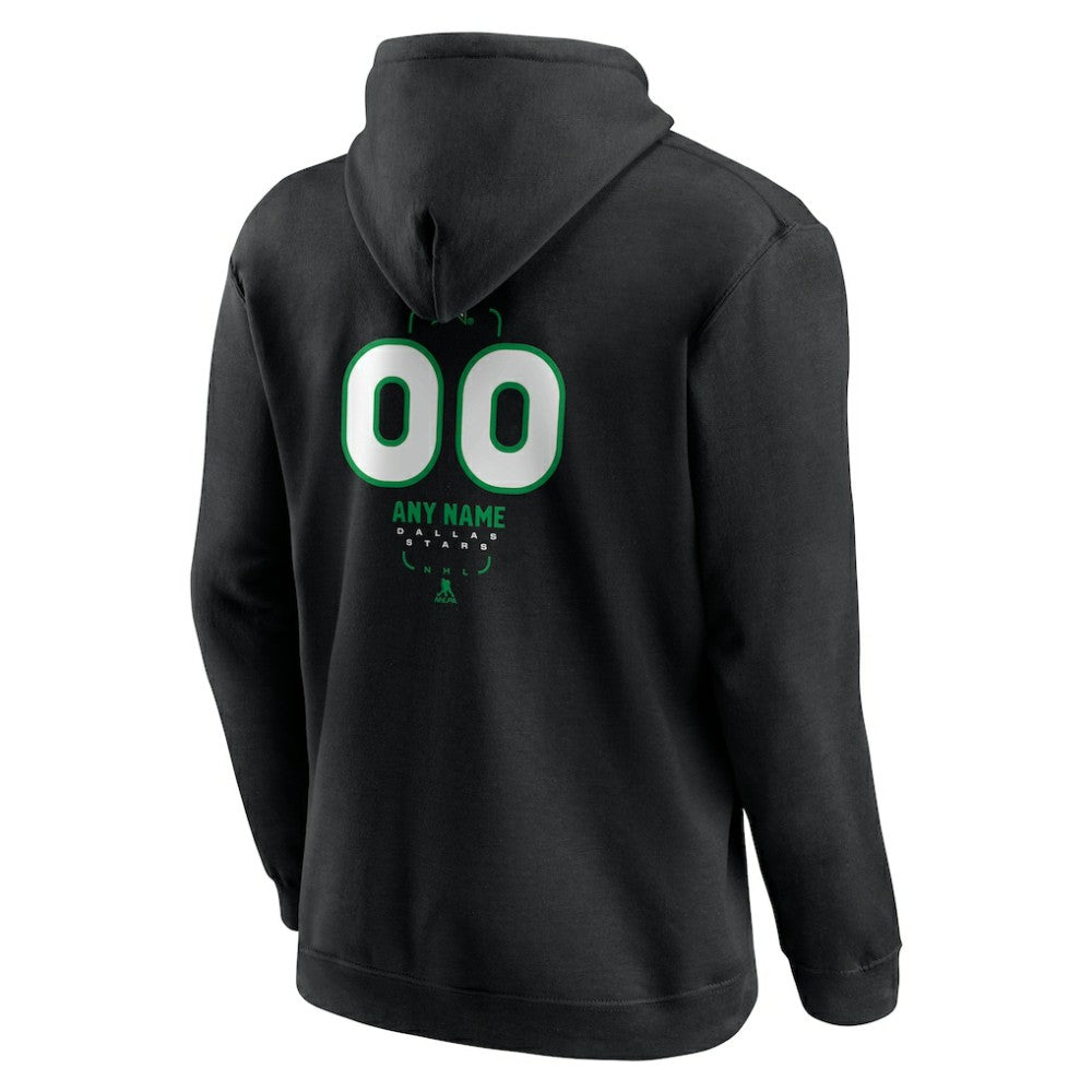 Dallas Stars - Personalized Name & Number Midfielder Pullover Hoodie Black