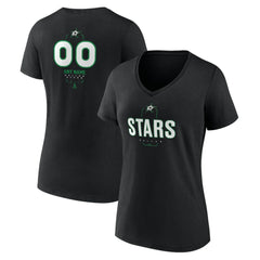 Dallas Stars - Women's Personalized Name & Number Midfielder V-Neck T-Shirt Black