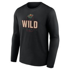 Minnesota Wild - Personalized Name & Number Midfielder Long Sleeve T-Shirt Black