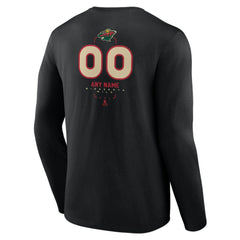 Minnesota Wild - Personalized Name & Number Midfielder Long Sleeve T-Shirt Black