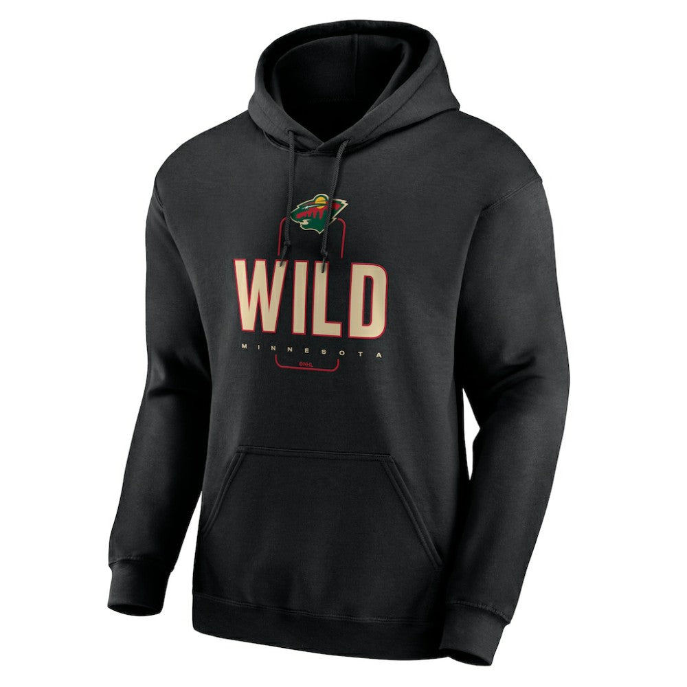Minnesota Wild - Personalized Name & Number Midfielder Pullover Hoodie Black
