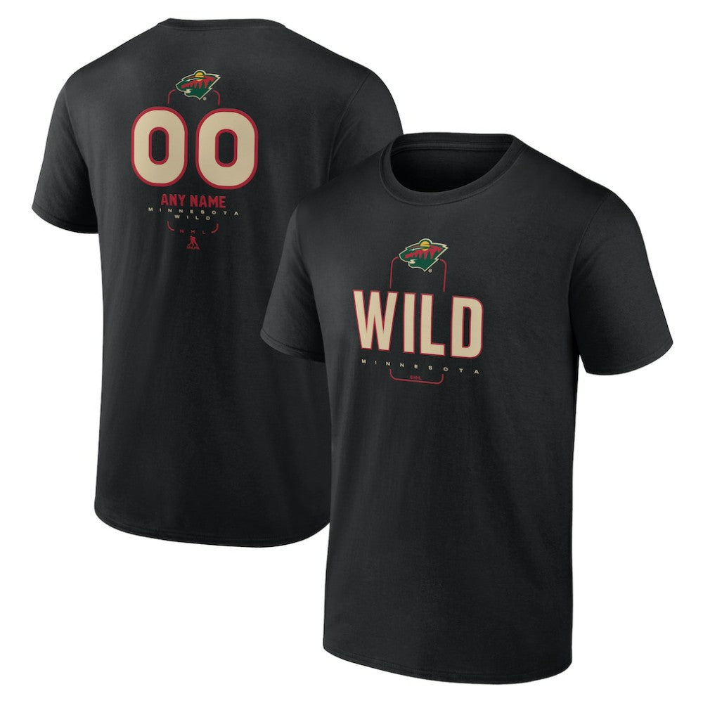 Minnesota Wild - Personalized Name & Number Midfielder T-Shirt Black