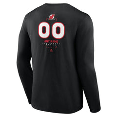 New Jersey Devils - Personalized Name & Number Midfielder Long Sleeve T-Shirt Black