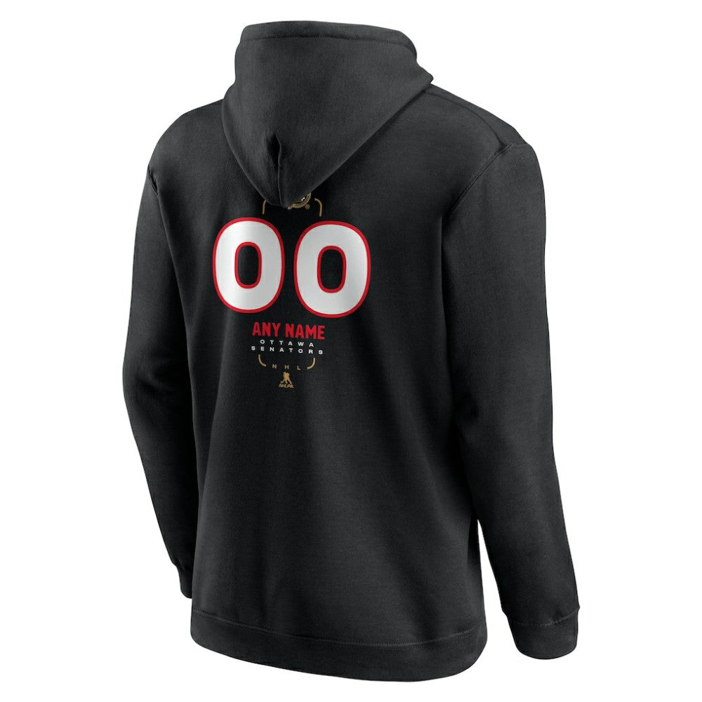 Ottawa Senators - Personalized Name & Number Midfielder Pullover Hoodie Black