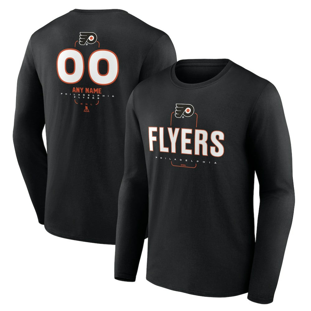 Philadelphia Flyers - Personalized Name & Number Midfielder Long Sleeve T-Shirt Black