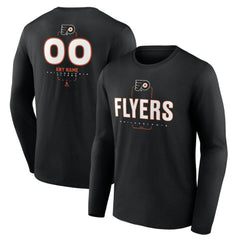 Philadelphia Flyers - Personalized Name & Number Midfielder Long Sleeve T-Shirt Black