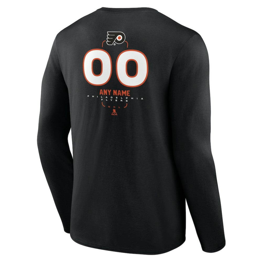 Philadelphia Flyers - Personalized Name & Number Midfielder Long Sleeve T-Shirt Black