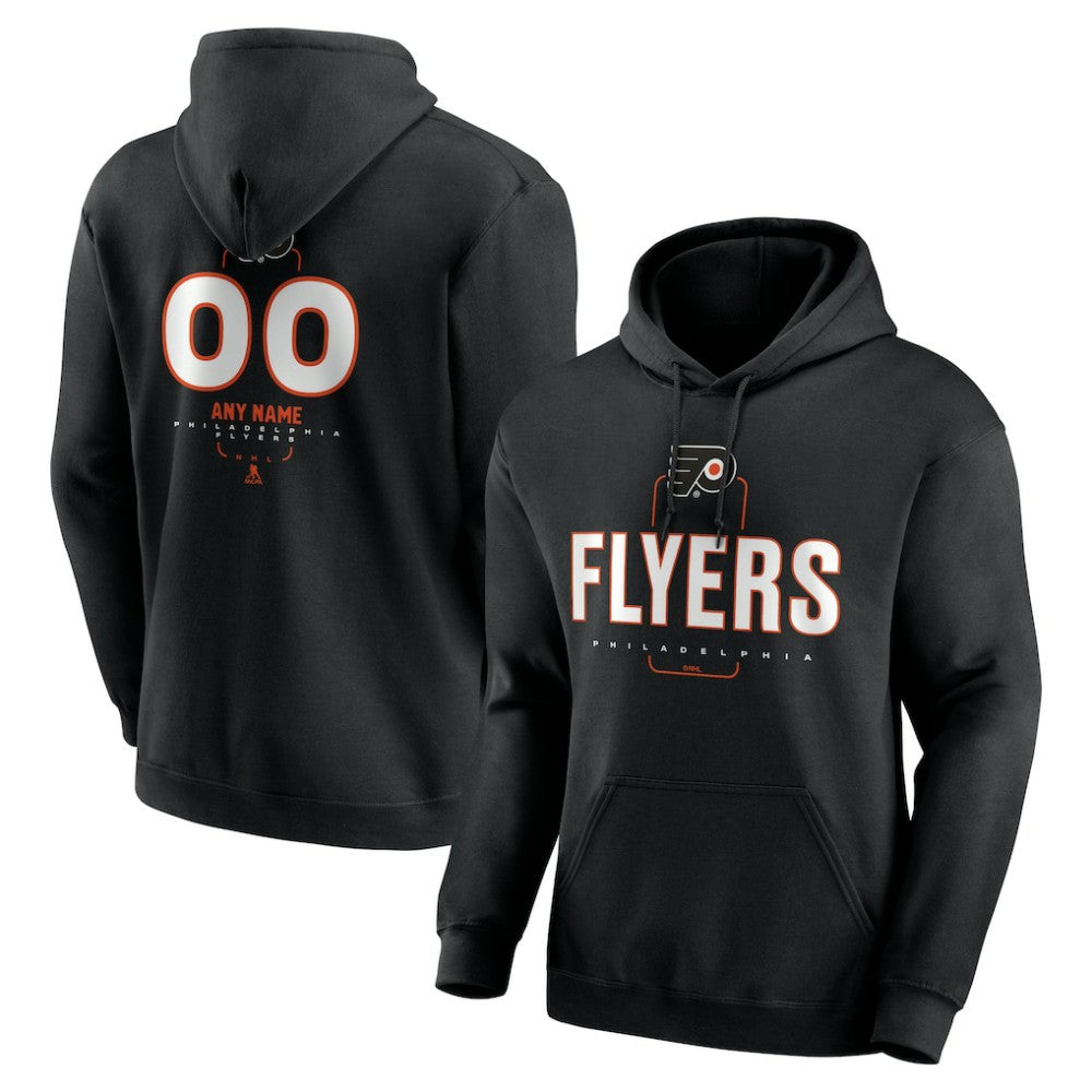 Philadelphia Flyers - Personalized Name & Number Midfielder Pullover Hoodie Black