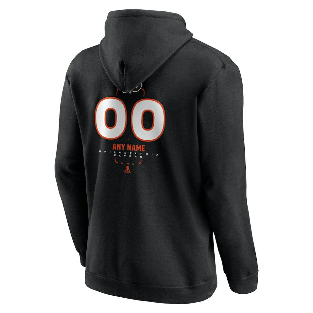 Philadelphia Flyers - Personalized Name & Number Midfielder Pullover Hoodie Black