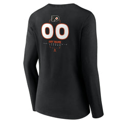 Philadelphia Flyers - Women's Personalized Name & Number Midfielder Long Sleeve V-Neck T-Shirt Black