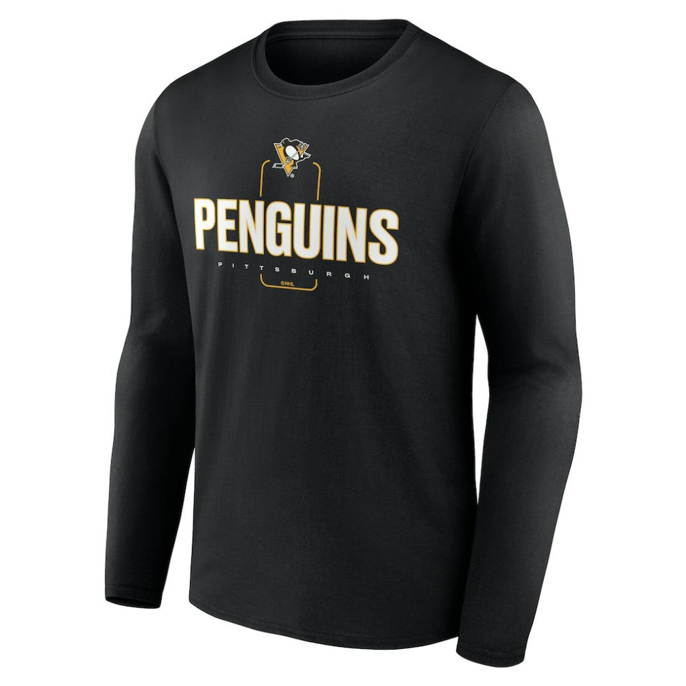 Pittsburgh Penguins Personalized Name & Number Midfielder Long Sleeve T-Shirt Black