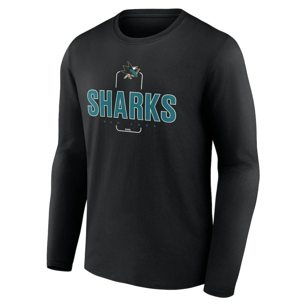 San Jose Sharks - Personalized Name & Number Midfielder Long Sleeve T-Shirt Black