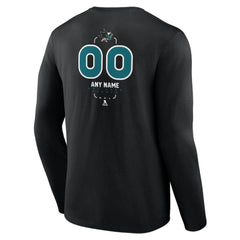 San Jose Sharks - Personalized Name & Number Midfielder Long Sleeve T-Shirt Black