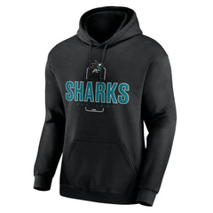 San Jose Sharks - Personalized Name & Number Midfielder Pullover Hoodie Black