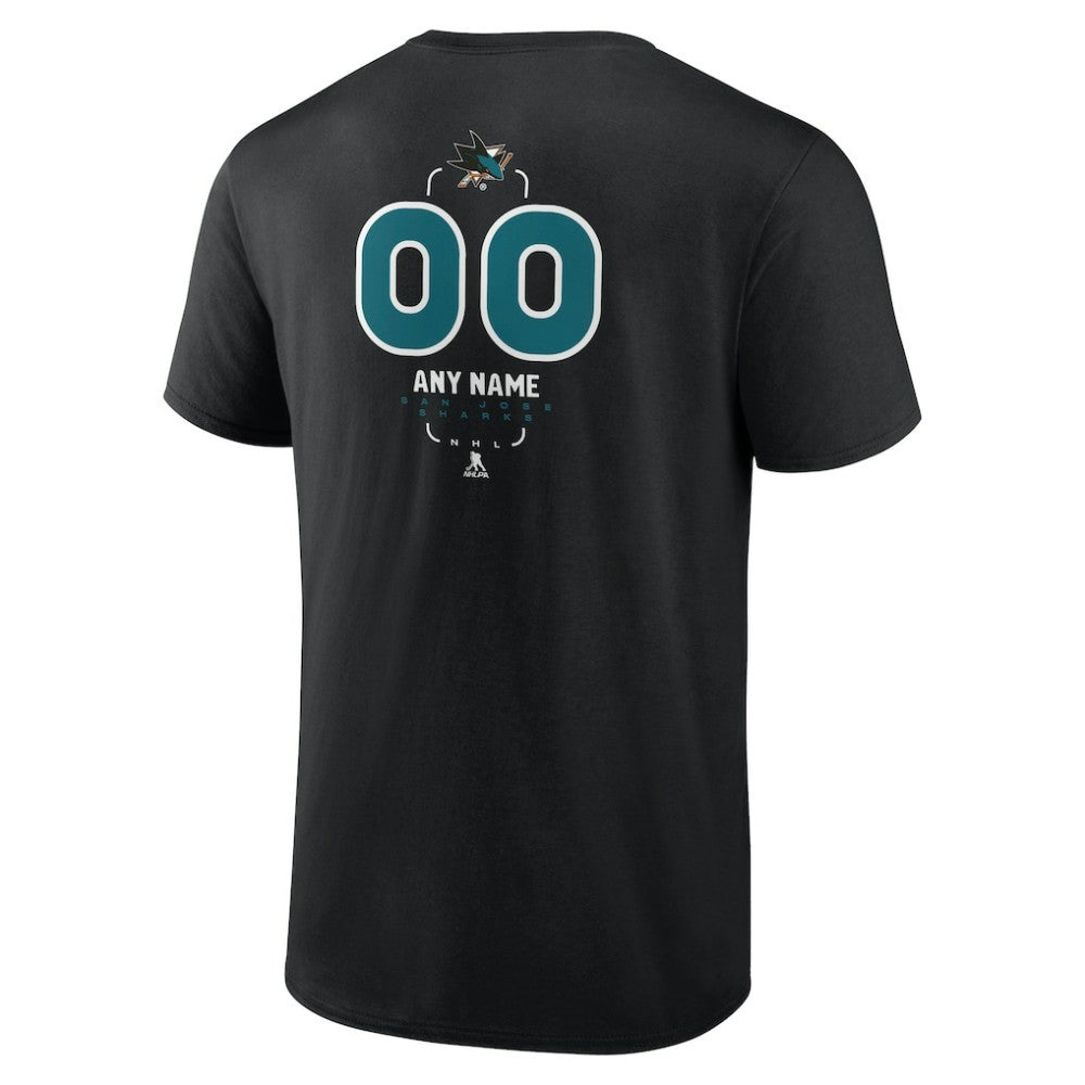 San Jose Sharks - Personalized Name & Number Midfielder T-Shirt Black