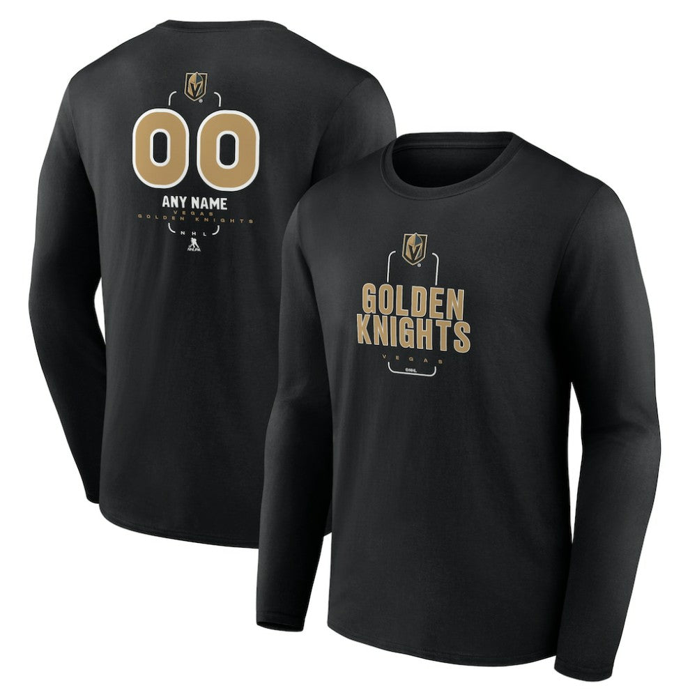 Vegas Golden Knights Personalized Name & Number Midfielder Long Sleeve T-Shirt Black