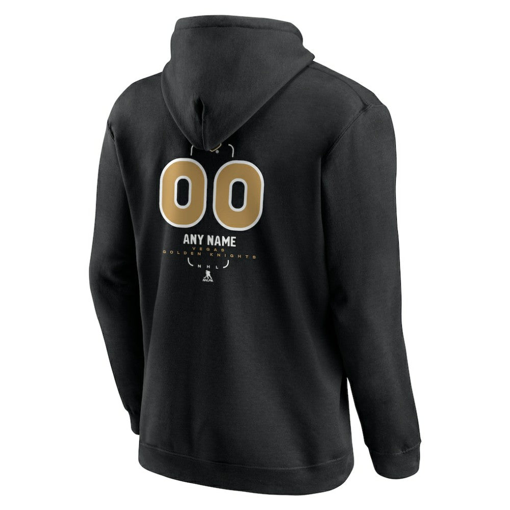 Vegas Golden Knights Personalized Name & Number Midfielder Pullover Hoodie Black