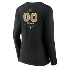 Vegas Golden Knights Women's Personalized Name & Number Midfielder Long Sleeve V-Neck T-Shirt Black