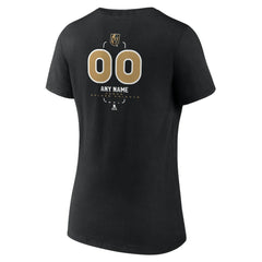 Vegas Golden Knights Women's Personalized Name & Number Midfielder V-Neck T-Shirt Black