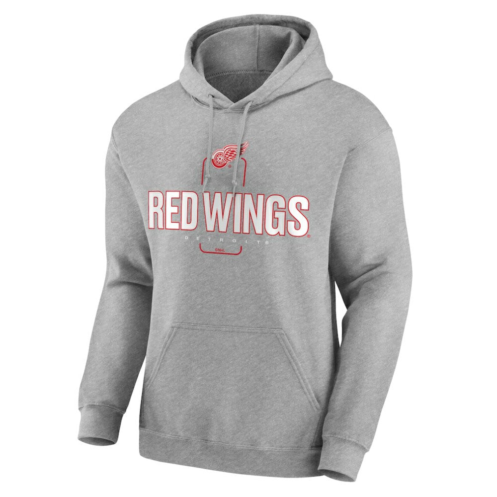 Detroit Red Wings - Personalized Name & Number Midfielder Pullover Hoodie Gray