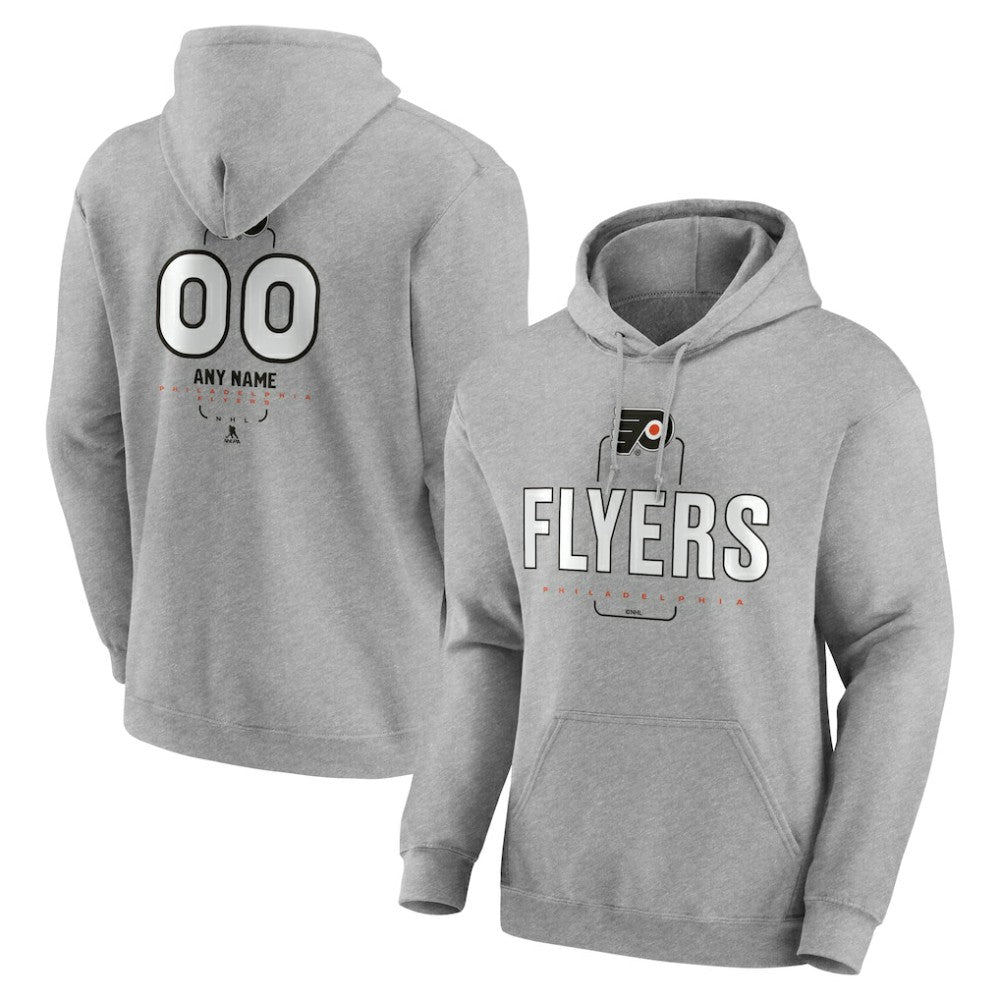Philadelphia Flyers - Personalized Name & Number Midfielder Pullover Hoodie Gray