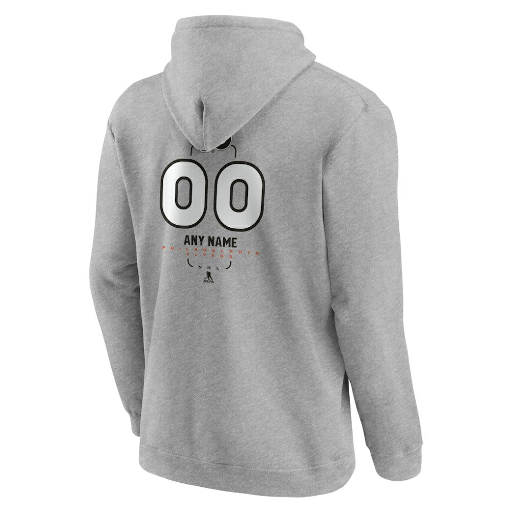 Philadelphia Flyers - Personalized Name & Number Midfielder Pullover Hoodie Gray