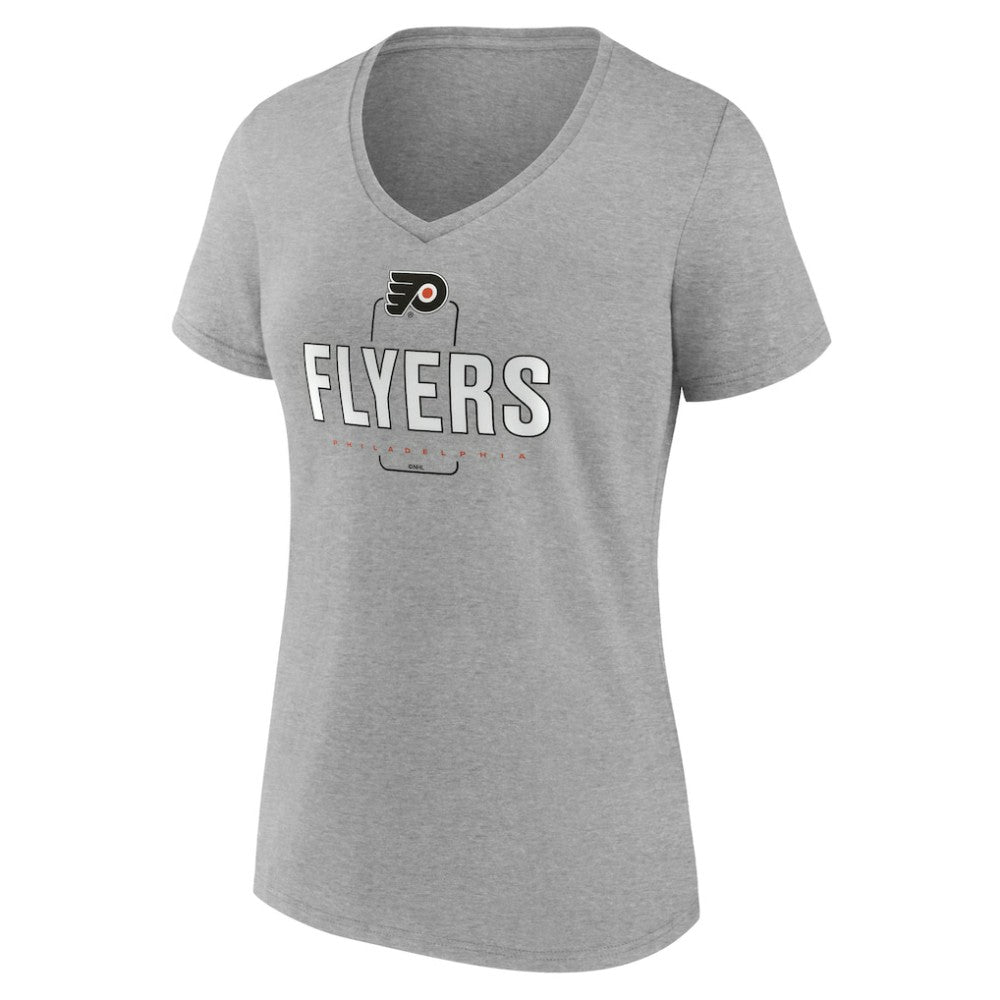 Philadelphia Flyers - Women's Personalized Name & Number Midfielder V-Neck T-Shirt Gray