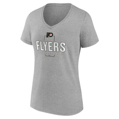 Philadelphia Flyers - Women's Personalized Name & Number Midfielder V-Neck T-Shirt Gray