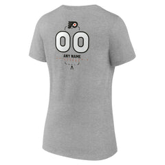 Philadelphia Flyers - Women's Personalized Name & Number Midfielder V-Neck T-Shirt Gray