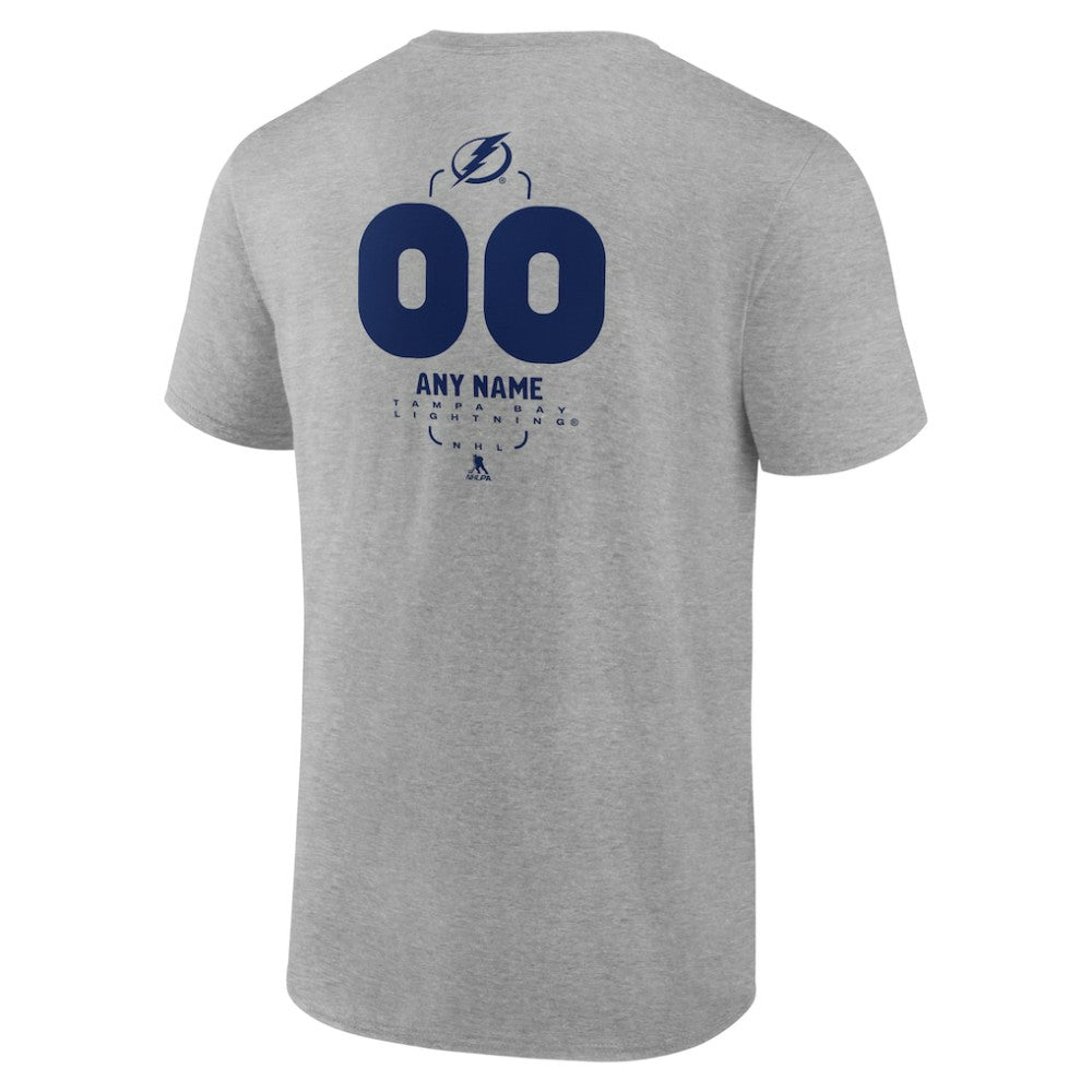 Tampa Bay Lightning - Personalized Name & Number Midfielder T-Shirt Gray
