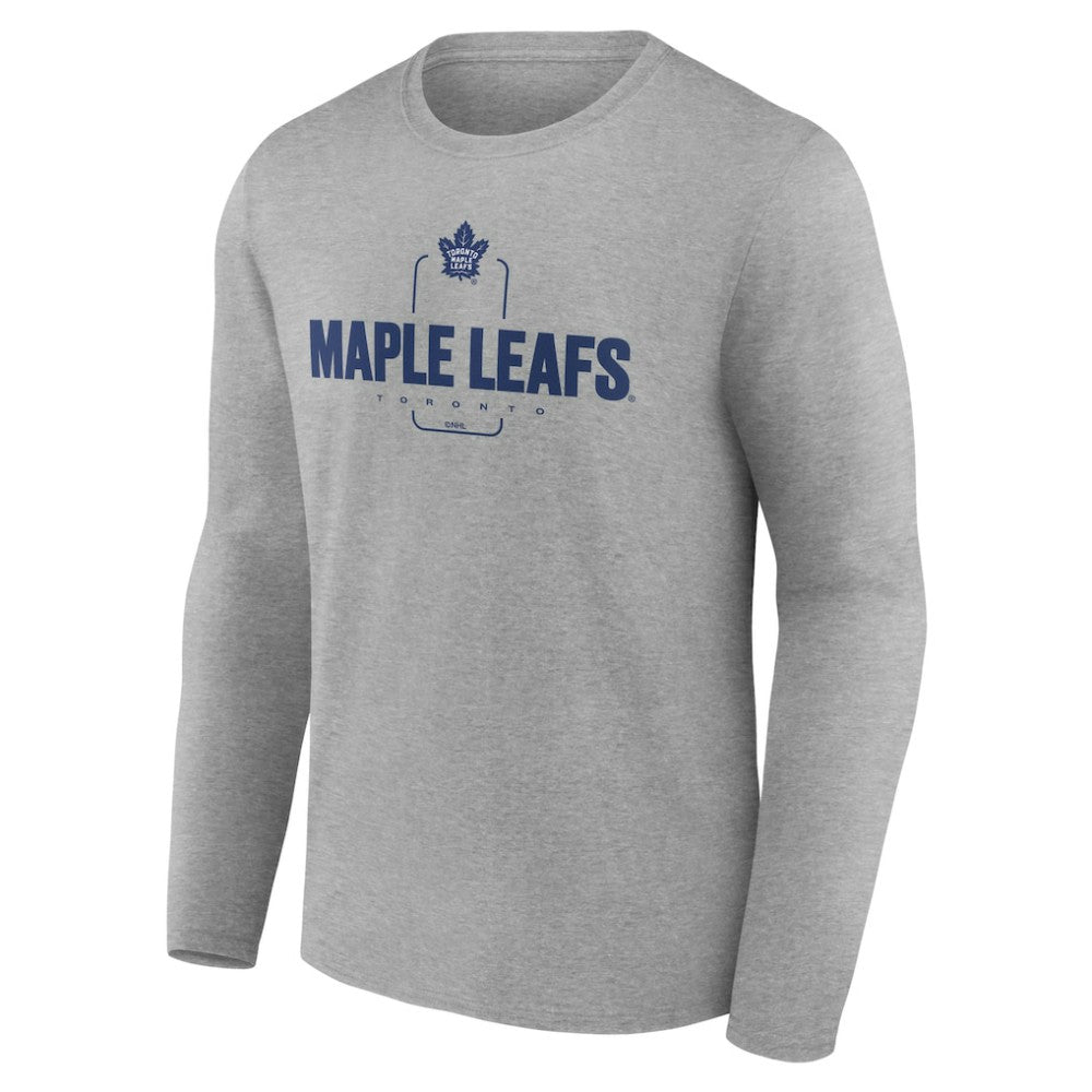 Toronto Maple Leafs - Personalized Name & Number Midfielder Long Sleeve T-Shirt Gray