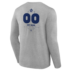 Toronto Maple Leafs - Personalized Name & Number Midfielder Long Sleeve T-Shirt Gray