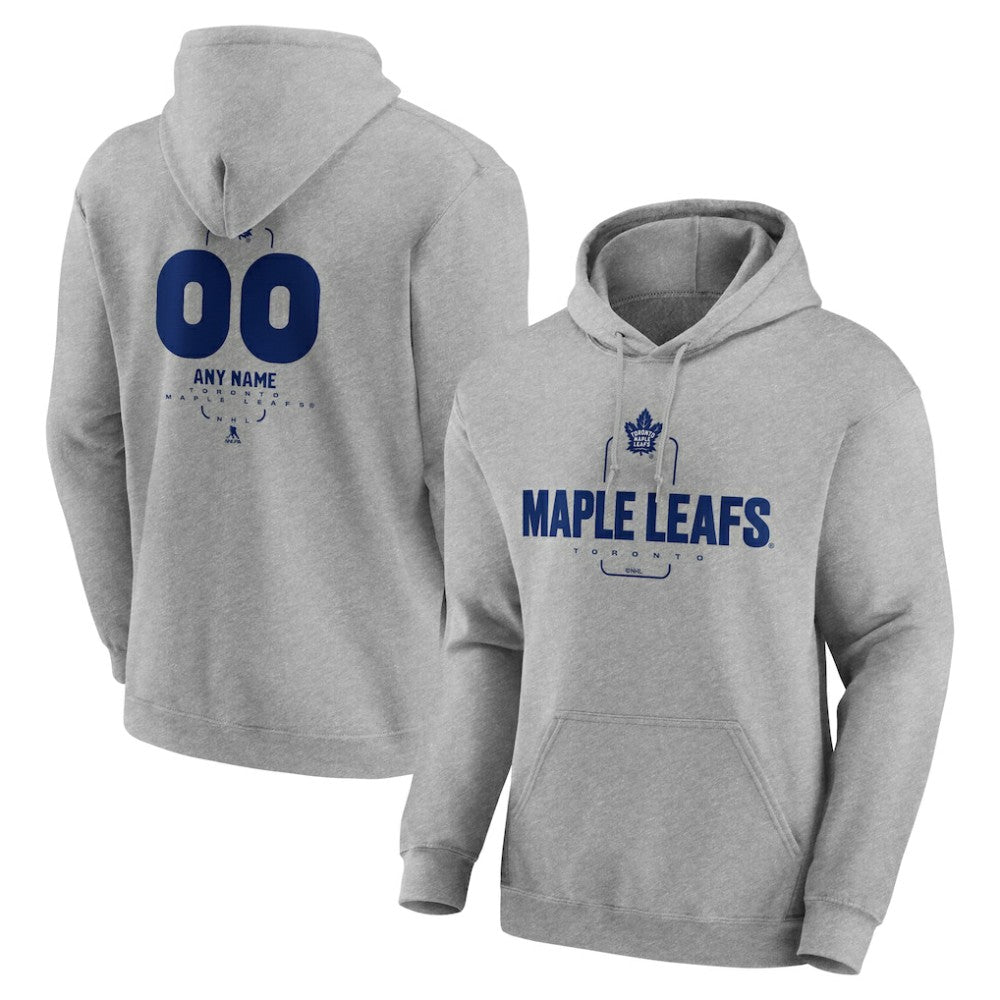 Toronto Maple Leafs - Personalized Name & Number Midfielder Pullover Hoodie Gray
