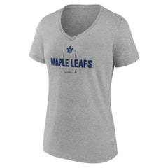 Toronto Maple Leafs - Women's Personalized Name & Number Midfielder V-Neck T-Shirt Gray